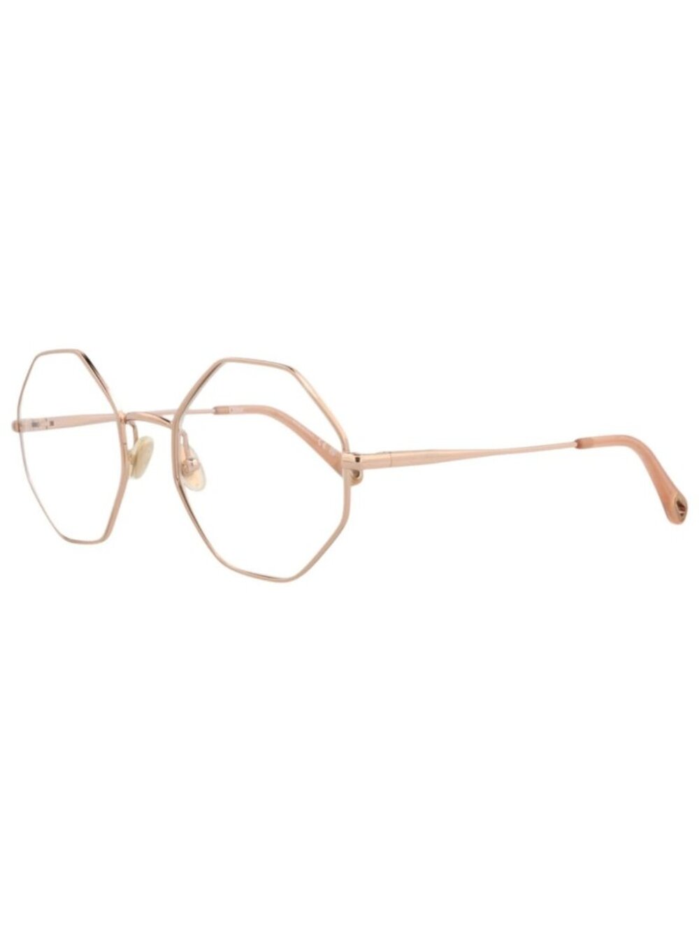 New Chloé Women's Eyeglasses Square Rectangle Metal Frame Gold Gold Transparent